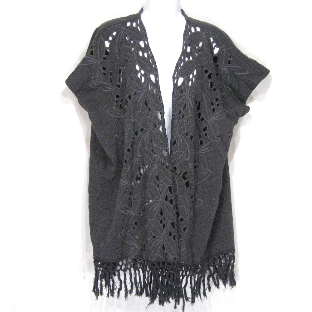 4 LOVE AND LIBERTY ⚜ WOMEN'S GREY COTTON FASHION TOP BY JOHNNY WAS